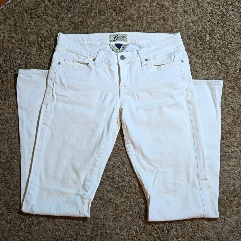 Lucky brand white flare jeans, size 8